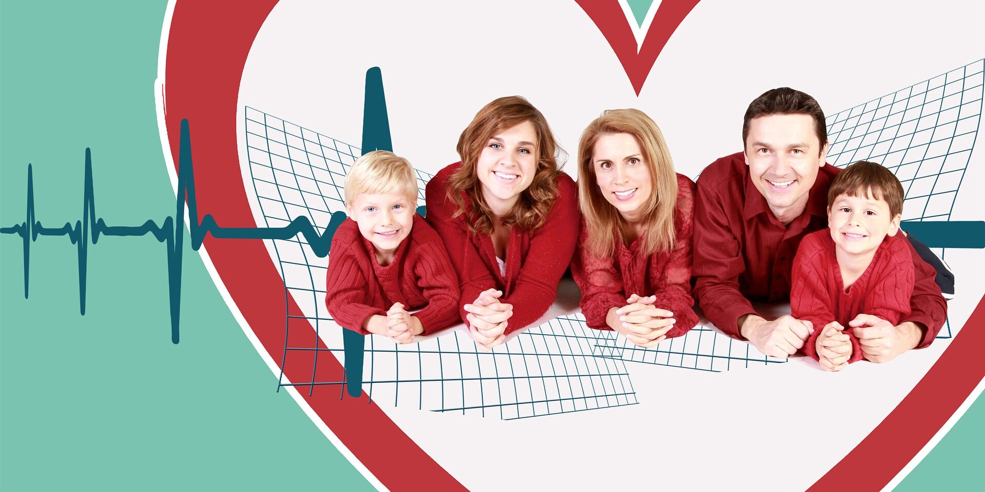 family on heart and ekg